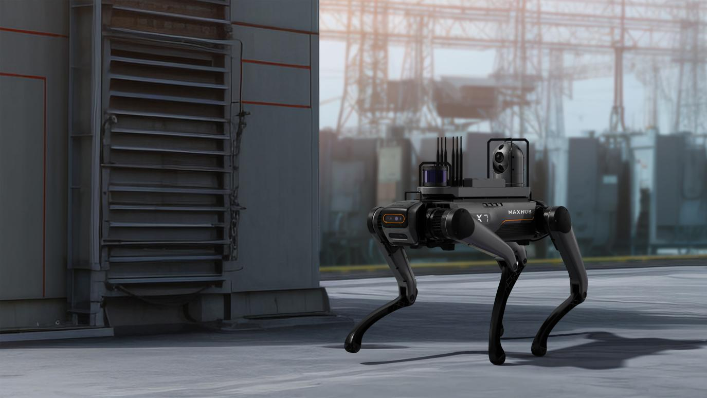 视源股份工业级四足机器人MAXHUB X7首次亮相 打造全地形智能作业平台(图1)