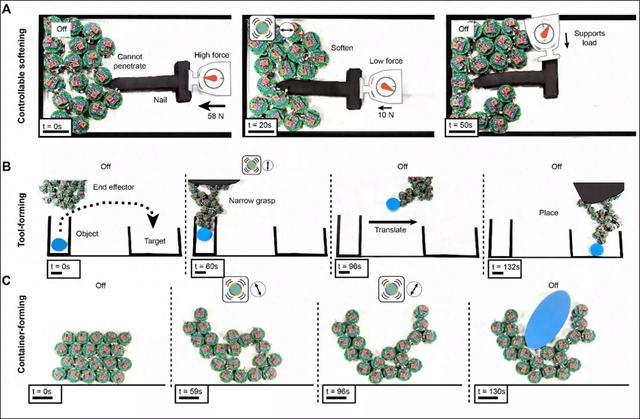 科学家开发出可像流体一样流动或集体组装成固体形状的微型机器人(图1) 科学家开发出可像流体一样流动或集体组装成固体形状的微型机器人(图1)